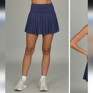 Gold Hinge 15" True Navy Pleated Tennis Skirt- S